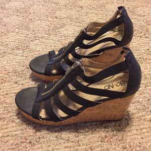 Abound Black Cork Wedges